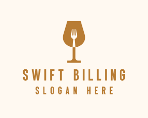 Restaurant Fork Wine Glass  logo design