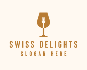 Restaurant Fork Wine Glass  logo design