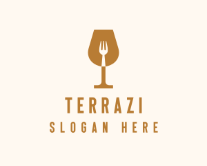 Restaurant Fork Wine Glass  logo design