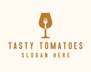 Restaurant Fork Wine Glass  logo design