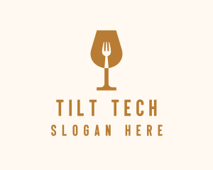 Restaurant Fork Wine Glass  logo design