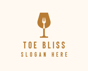 Restaurant Fork Wine Glass  logo design