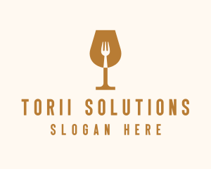 Restaurant Fork Wine Glass  logo design