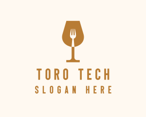 Restaurant Fork Wine Glass  logo design