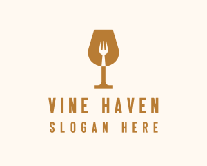 Restaurant Fork Wine Glass  logo design