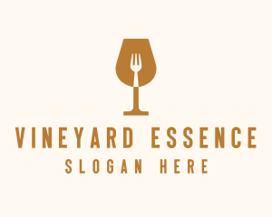 Restaurant Fork Wine Glass  logo design