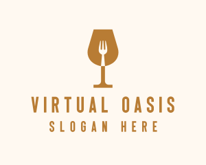 Restaurant Fork Wine Glass  logo design