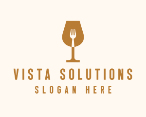 Restaurant Fork Wine Glass  logo design