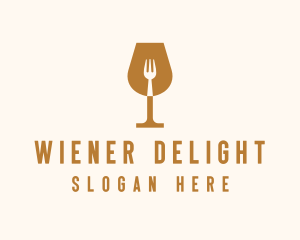 Restaurant Fork Wine Glass  logo design