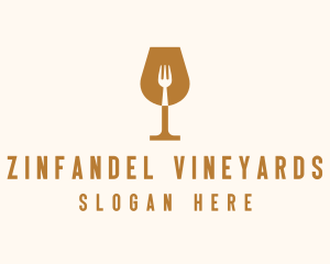 Restaurant Fork Wine Glass  logo design