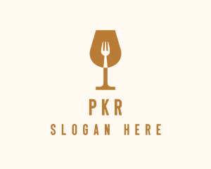 Restaurant Fork Wine Glass  logo design