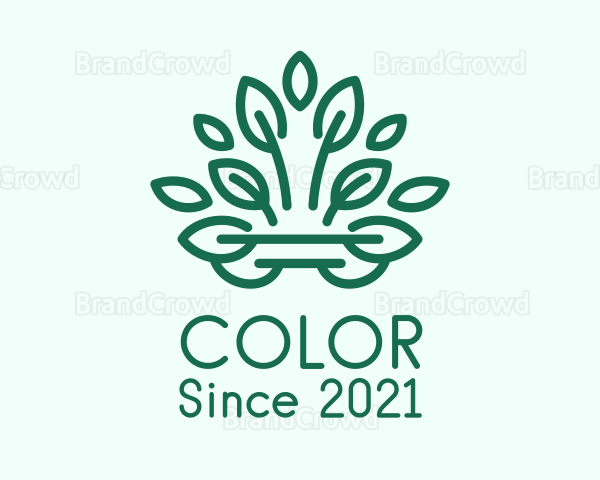 Symmetrical Green Plant Logo