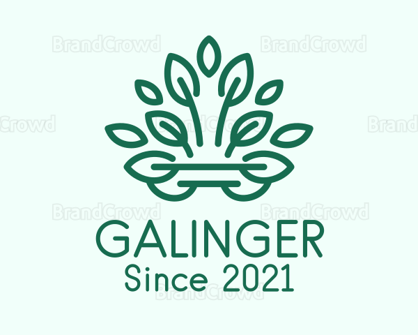 Symmetrical Green Plant Logo