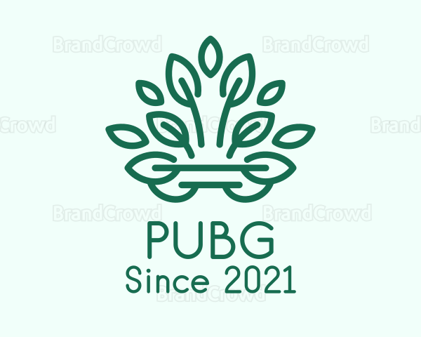 Symmetrical Green Plant Logo