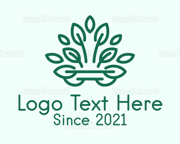 Symmetrical Green Plant Logo