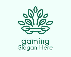 Symmetrical Green Plant  Logo