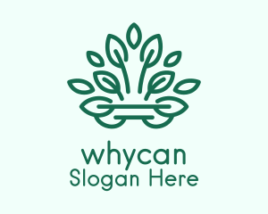 Symmetrical Green Plant  Logo