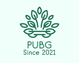 Botanical - Symmetrical Green Plant logo design
