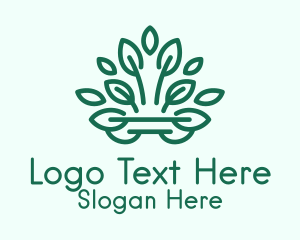 Symmetrical Green Plant  Logo