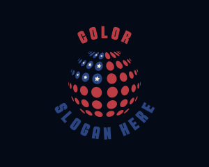 4th Of July - Globe American Patriot logo design