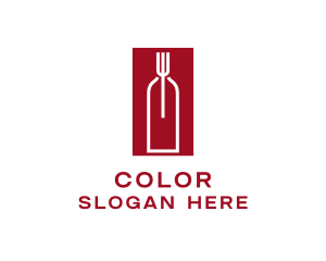 Red And White - Food Wine Restaurant logo design