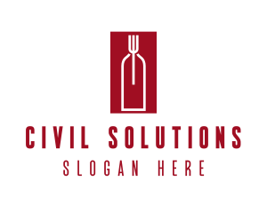 Food Wine Restaurant logo design