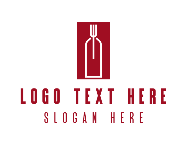 Red Fork - Food Wine Restaurant logo design