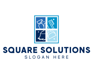 Square Cleaning Sanitation logo design