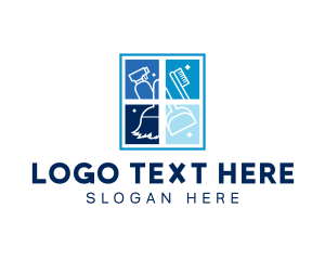 Clean - Square Cleaning Sanitation logo design