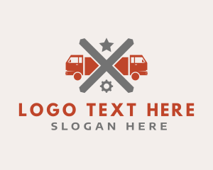 Haulage - Freight Cross Trucking logo design