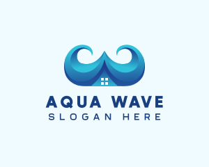 House Wave Water logo design