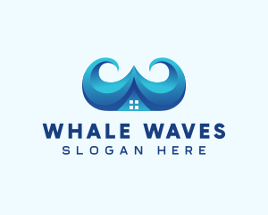 House Wave Water logo design