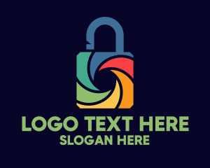 Lock - Rainbow Shutter Padlock logo design