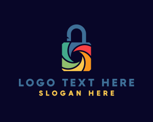 Shutter - Rainbow Shutter Padlock logo design