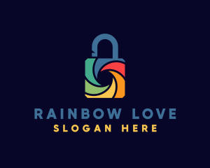 Rainbow Shutter Padlock logo design