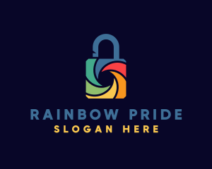 Rainbow Shutter Padlock logo design