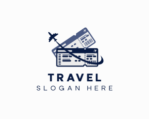 Airplane Travel Tickets logo design