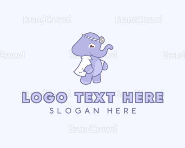 Elephant Pediatrician Doctor Logo