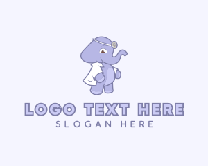Happy - Elephant Pediatrician Doctor logo design