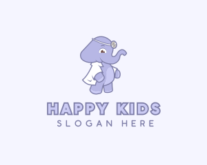 Elephant Pediatrician Doctor logo design