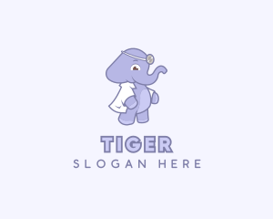 Kids - Elephant Pediatrician Doctor logo design