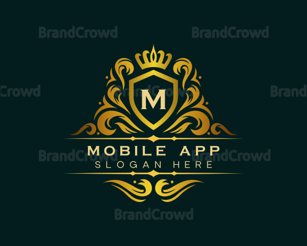 Luxury Ornament Crown Shield Logo