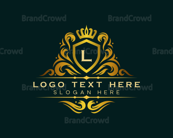 Luxury Ornament Crown Shield Logo