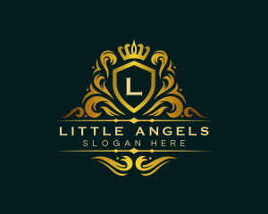 Luxury Ornament Crown Shield Logo