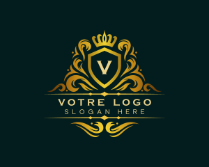 Aristocrat - Luxury Ornament Crown Shield logo design