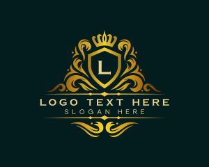 Wine - Luxury Ornament Crown Shield logo design