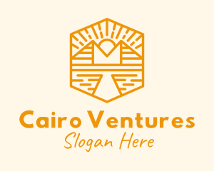 Cairo - Sunrise Pyramid Travel logo design