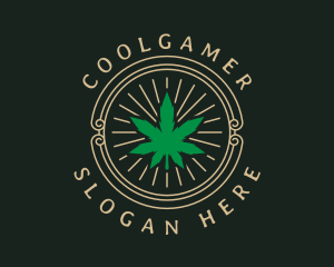 Marijuana Leaf Badge Logo