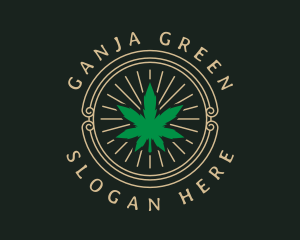 Marijuana Leaf Badge logo design