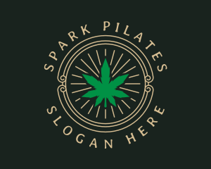 Cultivator - Marijuana Leaf Badge logo design